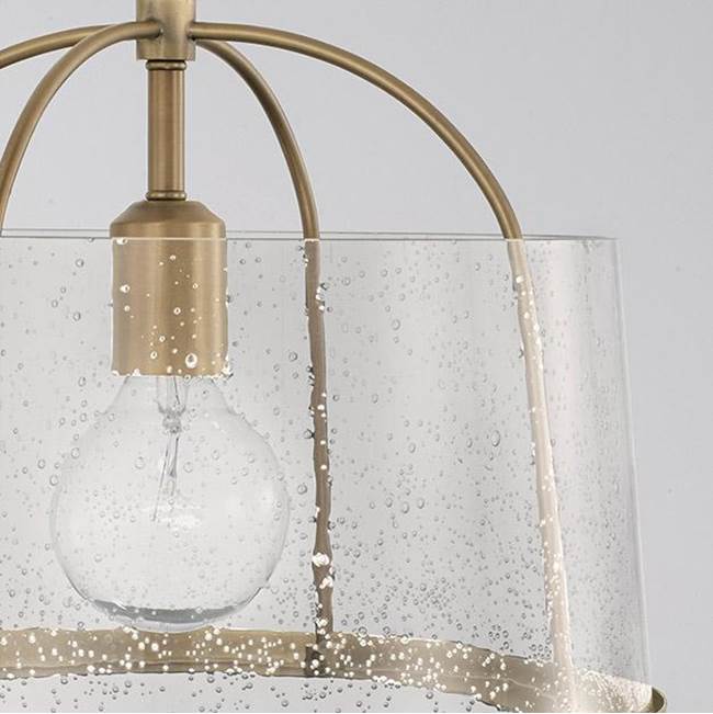 Capital Lighting 247011AD Aged Brass 13'' W X 11.5'' H 1-light Semi-flush Or Pendant In Aged Brass With Clear Seeded Glass Image 3
