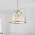 Capital Lighting 247011AD Aged Brass 13'' W X 11.5'' H 1-light Semi-flush Or Pendant In Aged Brass With Clear Seeded Glass Image 2