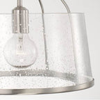 Capital Lighting 247011BN Brushed Nickel 13'' W X 11.5'' H 1-light Semi-flush Or Pendant In Brushed Nickel With Clear Seeded Glass Image 3