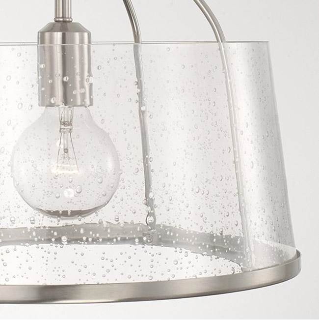 Capital Lighting 247011BN Brushed Nickel 13'' W X 11.5'' H 1-light Semi-flush Or Pendant In Brushed Nickel With Clear Seeded Glass Image 3