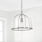 Capital Lighting 247011BN Brushed Nickel 13'' W X 11.5'' H 1-light Semi-flush Or Pendant In Brushed Nickel With Clear Seeded Glass Image 2