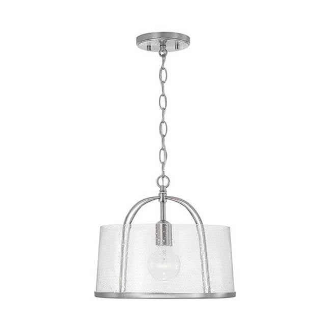 Capital Lighting Madison 13'' W X 11.5'' H 1-light Semi-flush Or Pendant In Aged Brass With Clear Seeded Glass