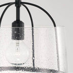 Capital Lighting 247011MB Matte Black 13'' W X 11.5'' H 1-light Semi-flush Or Pendant In Matte Black With Clear Seeded Glass Image 3