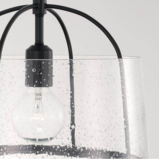 Capital Lighting 247011MB Matte Black 13'' W X 11.5'' H 1-light Semi-flush Or Pendant In Matte Black With Clear Seeded Glass Image 3