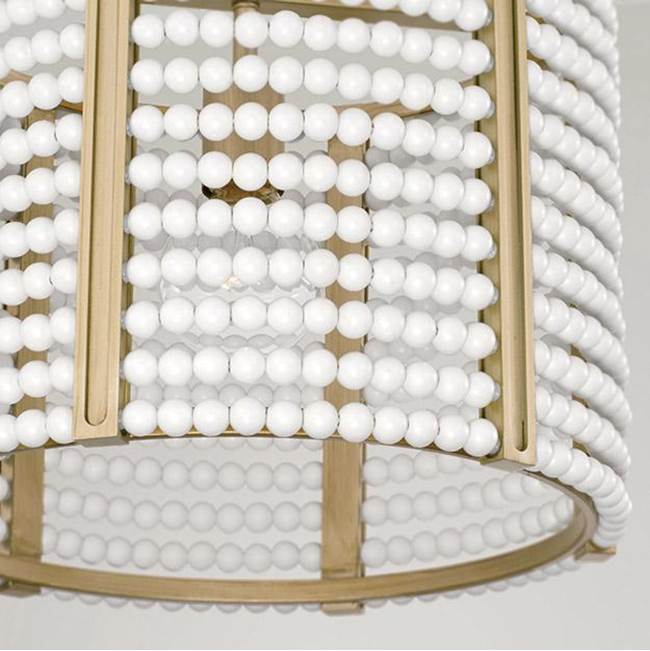 Capital Lighting 247111AP Aged Brass Painted 14'' W X 14'' H 1-light Semi-flush Or Pendant In Aged Brass Painted With Painted Wooden Beads Image 3