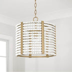 Capital Lighting 247111AP Aged Brass Painted 14'' W X 14'' H 1-light Semi-flush Or Pendant In Aged Brass Painted With Painted Wooden Beads Image 2