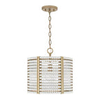 Capital Lighting Brynn 14'' W X 14'' H 1-light Semi-flush Or Pendant In Aged Brass Painted With Painted Wooden Beads