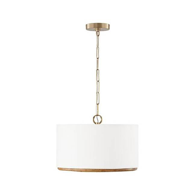 Capital Lighting 247431MA Matte Brass 16.75''w X 14''h 3-light Dual Mount Pendant Or Semi-flush In Matte Brass With White Fabric Shade Image 2