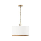 Capital Lighting 247431MA Matte Brass 16.75''w X 14''h 3-light Dual Mount Pendant Or Semi-flush In Matte Brass With White Fabric Shade Image 2