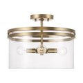 Capital Lighting 248741AD Aged Brass 14.5''w X 12.75''h 4-light Dual Mount Pendant Or Semi-flush In Aged Brass With Clear Glass Image 1