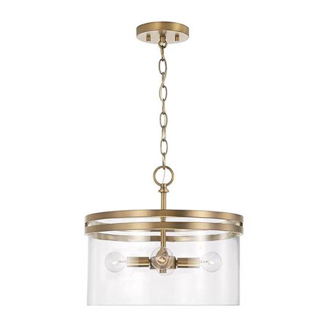 Capital Lighting 248741AD Aged Brass 14.5''w X 12.75''h 4-light Dual Mount Pendant Or Semi-flush In Aged Brass With Clear Glass Image 2