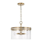 Capital Lighting 248741AD Aged Brass 14.5''w X 12.75''h 4-light Dual Mount Pendant Or Semi-flush In Aged Brass With Clear Glass Image 2