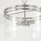 Capital Lighting Fuller 14.5''w X 12.75''h 4-light Dual Mount Pendant Or Semi-flush In Aged Brass With Clear Glass