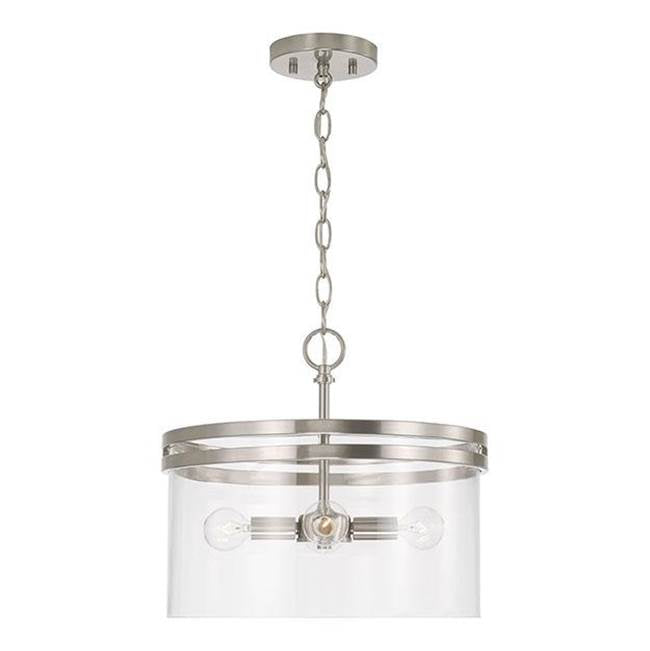 Capital Lighting 248741BN Brushed Nickel 14.5''w X 12.75''h 4-light Dual Mount Pendant Or Semi-flush In Brushed Nickel With Clear Glass Image 2
