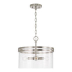 Capital Lighting 248741BN Brushed Nickel 14.5''w X 12.75''h 4-light Dual Mount Pendant Or Semi-flush In Brushed Nickel With Clear Glass Image 2