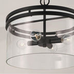 Capital Lighting Fuller 14.5''w X 12.75''h 4-light Dual Mount Pendant Or Semi-flush In Aged Brass With Clear Glass