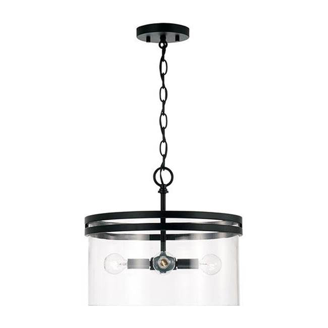 Capital Lighting 248741MB Matte Black 14.5''w X 12.75''h 4-light Dual Mount Pendant Or Semi-flush In Matte Black With Clear Glass Image 2