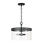 Capital Lighting 248741MB Matte Black 14.5''w X 12.75''h 4-light Dual Mount Pendant Or Semi-flush In Matte Black With Clear Glass Image 2