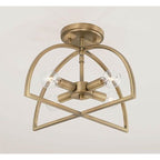 Capital Lighting Lawson 15''w X 9''h 4-light Modern Dual Mount Pendant Or Semi-flush In Aged Brass