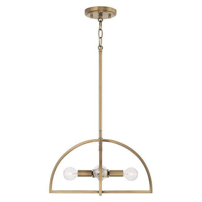 Capital Lighting 248841AD Aged Brass 15''w X 9''h 4-light Modern Dual Mount Pendant Or Semi-flush In Aged Brass Image 2
