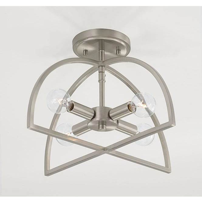 Capital Lighting Lawson 15''w X 9''h 4-light Modern Dual Mount Pendant Or Semi-flush In Aged Brass