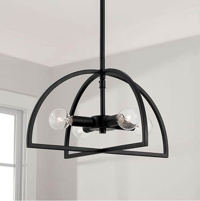 Capital Lighting 248841MB Matte Black 15''w X 9''h 4-light Modern Dual Mount Pendant Or Semi-flush In Matte Black Image 3