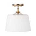 Capital Lighting 248911AD Aged Brass 11.75''w X 11.25''h 1-light Dual Mount Pendant Or Semi-flush In Aged Brass With Soft White Glass Image 1
