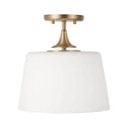Capital Lighting 248911AD Aged Brass 11.75''w X 11.25''h 1-light Dual Mount Pendant Or Semi-flush In Aged Brass With Soft White Glass Image 1