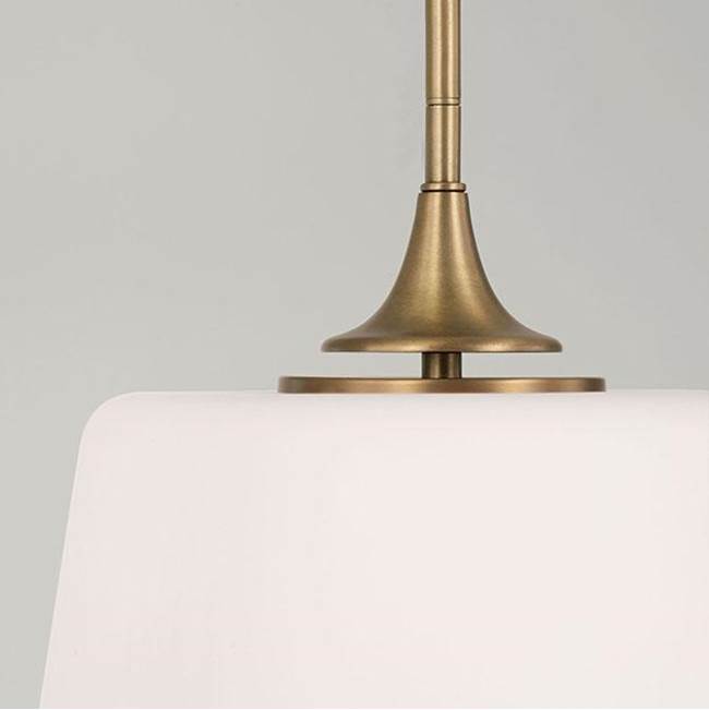 Capital Lighting Presley 11.75''w X 11.25''h 1-light Dual Mount Pendant Or Semi-flush In Aged Brass With Soft White Glass