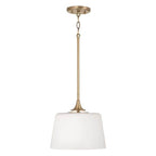 Capital Lighting 248911AD Aged Brass 11.75''w X 11.25''h 1-light Dual Mount Pendant Or Semi-flush In Aged Brass With Soft White Glass Image 2
