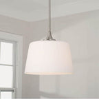 Capital Lighting 248911BN Brushed Nickel 11.75''w X 11.25''h 1-light Dual Mount Pendant Or Semi-flush In Brushed Nickel With Soft White Glass Image 3
