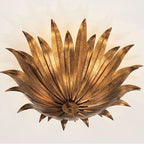 Capital Lighting Eden 18''w X 8.5''h 3-light Botanical Semi-flush In Antique Gold