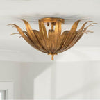 Capital Lighting 249531AG Antique Gold 18''w X 8.5''h 3-light Botanical Semi-flush In Antique Gold Image 2