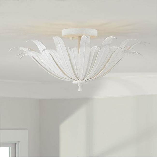 Capital Lighting 249531XW Textured White 18''w X 8.5''h 3-light Botanical Semi-flush In Textured White Image 2