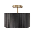 Capital Lighting 250711KR Black Stain,Matte Brass 12.50''w X 11.75''h 1-light Semi-flush Pendant In Matte Brass And Handcrafted Mango Wood In Black Stain Image 1