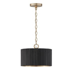 Capital Lighting Donovan 12.50''w X 11.75''h 1-light Semi-flush Pendant In Matte Brass And Handcrafted Mango Wood In Black Stain