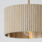Capital Lighting 250711QQ Ivory Wash,Matte Brass 12.50''w X 11.75''h 1-light Semi-flush Pendant In Matte Brass And Handcrafted Mango Wood In White Wash Image 3