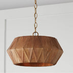 Capital Lighting 251011LW Light Wood,Patinaed Brass 15''w X 10.75''h 1-light Convertible Semi-flush Pendant In Hand-distressed Patinaed Brass And Handcrafted Mango Wood Image 7