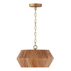 Capital Lighting Nadeau 15''w X 10.75''h 1-light Convertible Semi-flush Pendant In Hand-distressed Patinaed Brass And Handcrafted Mango Wood