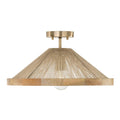 Capital Lighting 252811MA Matte Brass 19''w X 7''h 1-light Dual Mount Pendant In Matte Brass With Mango Wood And Handwrapped Natural Jute Rope String Image 1
