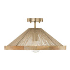 Capital Lighting 252811MA Matte Brass 19''w X 7''h 1-light Dual Mount Pendant In Matte Brass With Mango Wood And Handwrapped Natural Jute Rope String Image 1