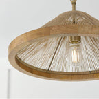 Capital Lighting 252811MA Matte Brass 19''w X 7''h 1-light Dual Mount Pendant In Matte Brass With Mango Wood And Handwrapped Natural Jute Rope String Image 7