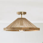 Capital Lighting 252811MA Matte Brass 19''w X 7''h 1-light Dual Mount Pendant In Matte Brass With Mango Wood And Handwrapped Natural Jute Rope String Image 5