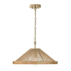 Capital Lighting 252811MA Matte Brass 19''w X 7''h 1-light Dual Mount Pendant In Matte Brass With Mango Wood And Handwrapped Natural Jute Rope String Image 4