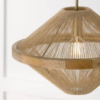Capital Lighting 252812MA Matte Brass 19.75w X 16.25h 1-light Dual Mount Pendant In Matte Brass With Mango Wood And Handwrapped Natural Jute Rope String Image 5