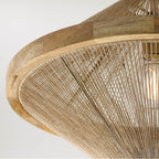 Capital Lighting 252812MA Matte Brass 19.75w X 16.25h 1-light Dual Mount Pendant In Matte Brass With Mango Wood And Handwrapped Natural Jute Rope String Image 4