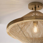Capital Lighting 252812MA Matte Brass 19.75w X 16.25h 1-light Dual Mount Pendant In Matte Brass With Mango Wood And Handwrapped Natural Jute Rope String Image 6