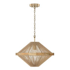 Capital Lighting 252812MA Matte Brass 19.75w X 16.25h 1-light Dual Mount Pendant In Matte Brass With Mango Wood And Handwrapped Natural Jute Rope String Image 3