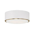 Capital Lighting 254831RE Matte Brass,White 15''w X 6''h 3-light Semi Flush Mount In Matte White With Matte Brass Details And Frosted White Diffuser Image 1