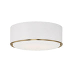 Capital Lighting 254831RE Matte Brass,White 15''w X 6''h 3-light Semi Flush Mount In Matte White With Matte Brass Details And Frosted White Diffuser Image 1
